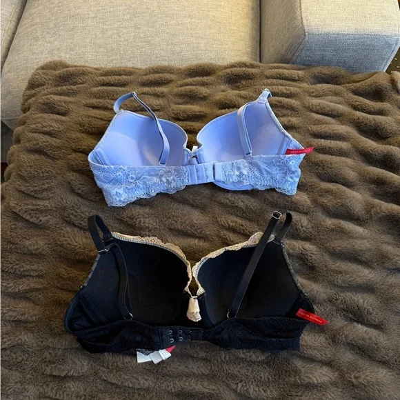 Scandale Paris Lace Underwire Bra Set - Black and Lavender Size 34C - Picture 2 of 4